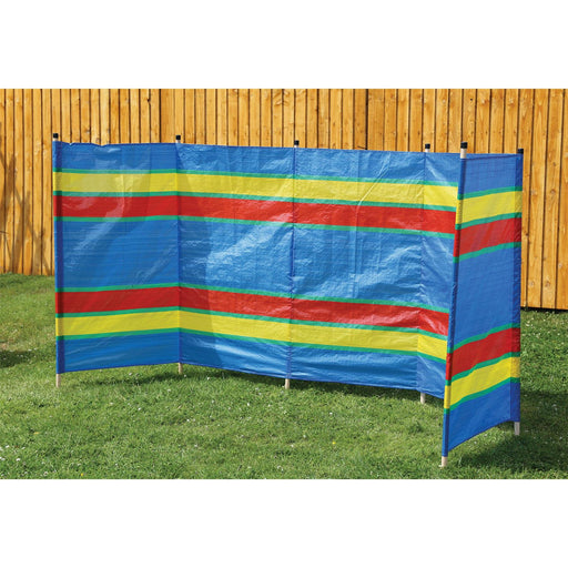 6 Pole Multicoloured Polythene Windbreak 1445 - Quest - Van Life Living