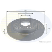 Comline 2 x Solid Rear Brake Discs ADC1670-x2