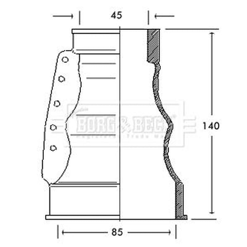 Borg & Beck Drive Shaft Bellow Kit Wheel Side BCB2122