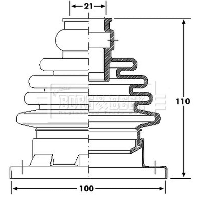 Borg & Beck Drive Shaft Bellow Kit transmission sided BCB6173