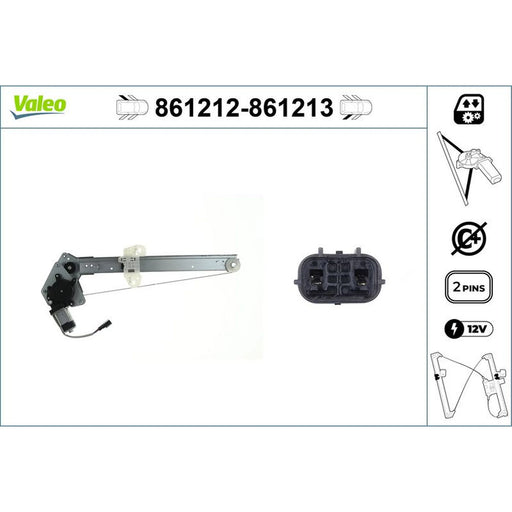 Valeo Electric Window Regulator Lifter Left Rear 861212