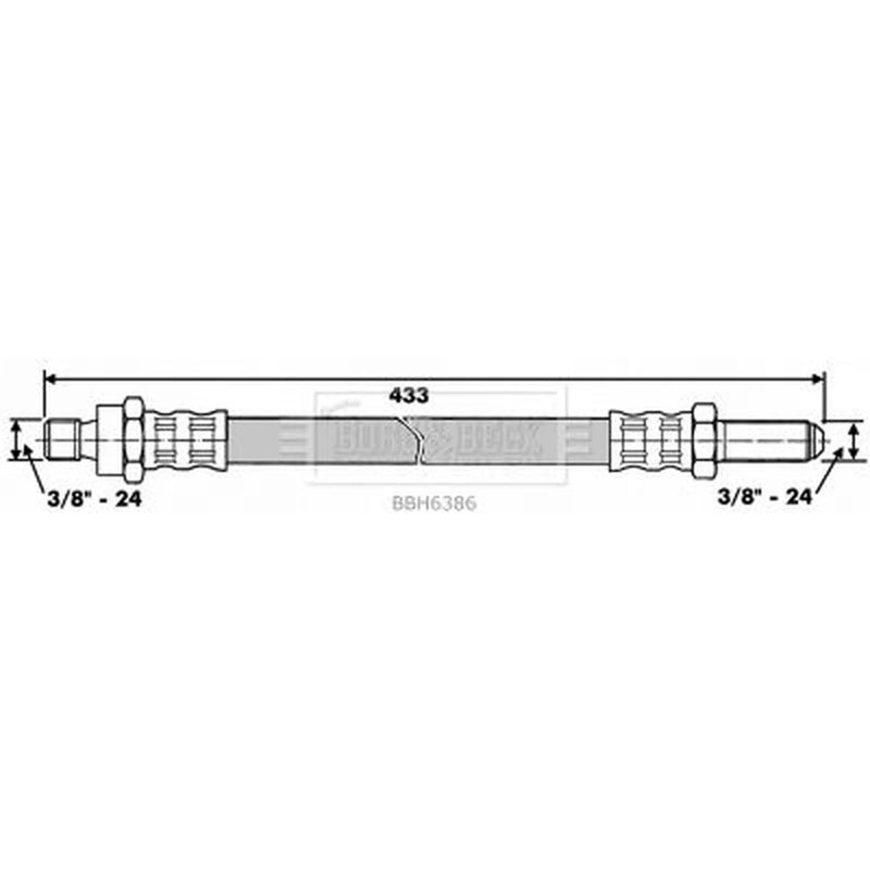 Borg & Beck Brake Hydraulic Hose Line Rear Right BBH6386