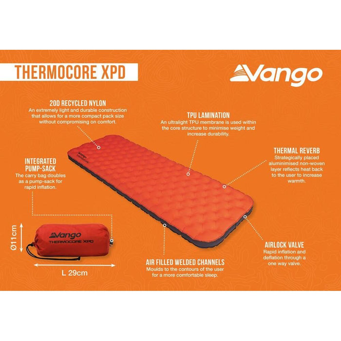 Vango Thermocore XPD Standard Rocket Red - Vango - Van Life Living