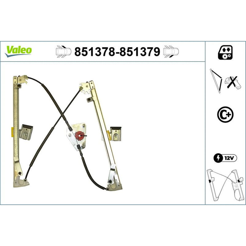 Valeo Electric Window Regulator Lifter Left Front 851378