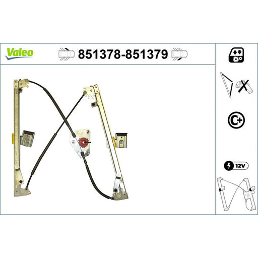 Valeo Electric Window Regulator Lifter Left Front 851378