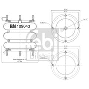 Febi Air Suspension Bellow 232mm 109043
