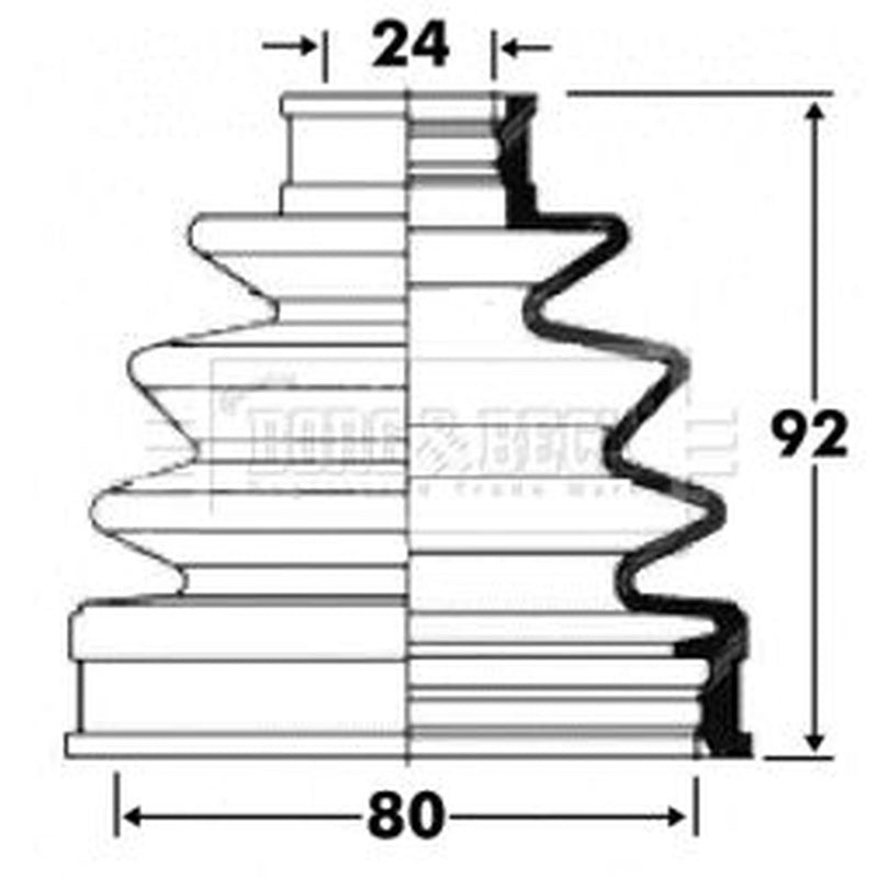 Borg & Beck Drive Shaft Bellow Kit transmission sided BCB2837