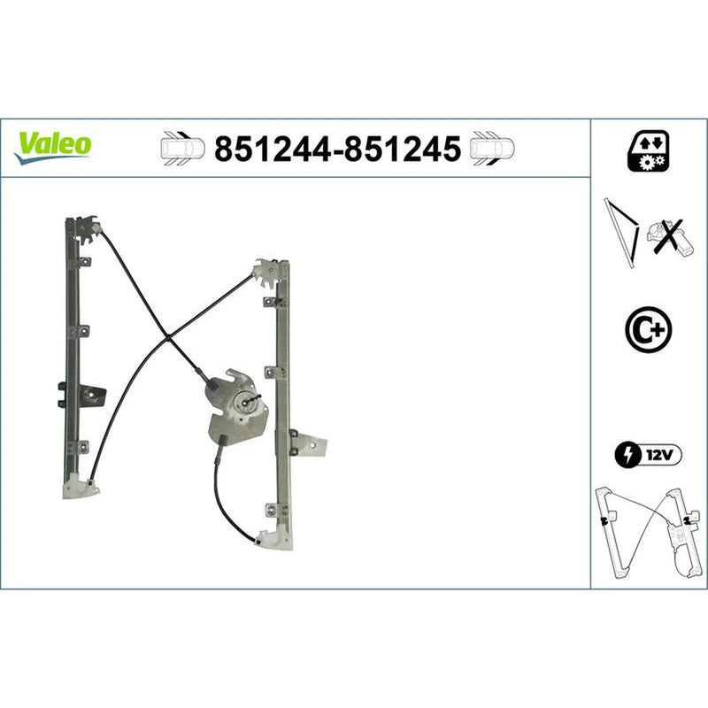 Valeo Electric Window Regulator Lifter Right Front 851245