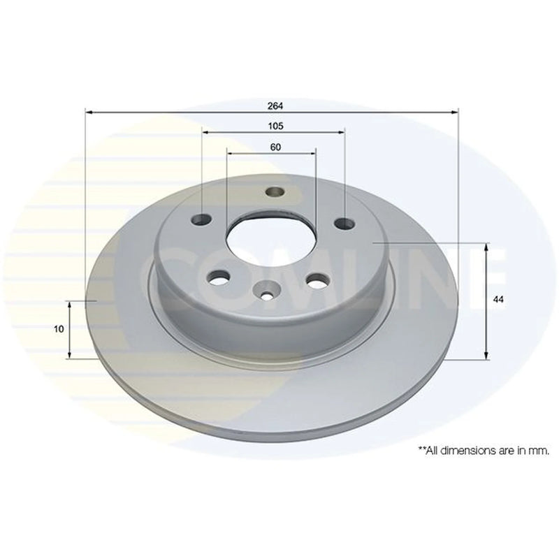 Comline 2 x Solid Rear Brake Discs ADC1166-x2