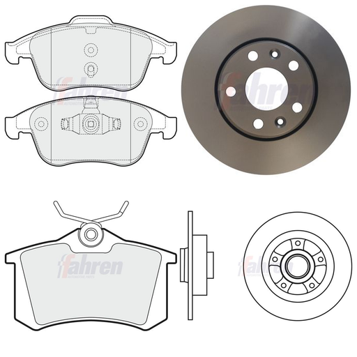 Fahren Front & Rear Brake Discs & Pads fits Renault Scénic III 2013-2016