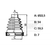 Borg & Beck Drive Shaft Bellow Kit transmission sided BCB6399