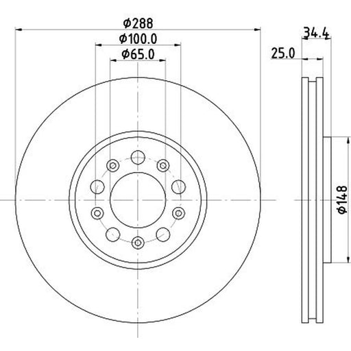 Mintex Mintex Front Brake Disc Kit internally vented MDK0214