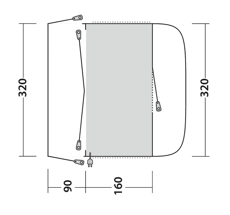 Outwell Fresno Driveaway Awning Grey - Outwell - Van Life Living