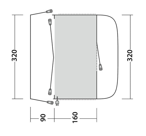 Outwell Fresno Driveaway Awning Grey - Outwell - Van Life Living