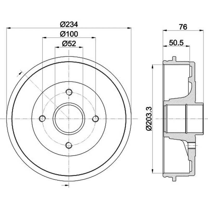 Mintex Brake Drum Assembly Rear MBD261