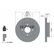 Textar 2 x Vented Front Brake Discs 92063200-x2