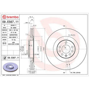 Brembo 2 x Vented Front Brake Discs 09.E567.11-x2
