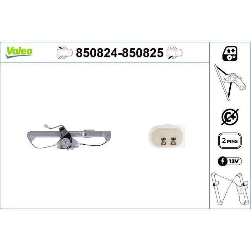 Valeo Electric Window Regulator Lifter Left Rear 850824