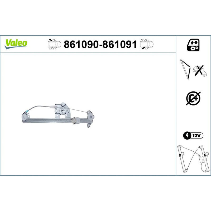 Valeo Electric Window Regulator Lifter Left Rear 861090