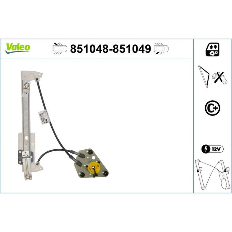 Valeo Electric Window Regulator Lifter Right Rear 851049