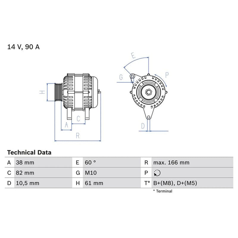 Bosch Car Alternator 12V 0 986 040 340