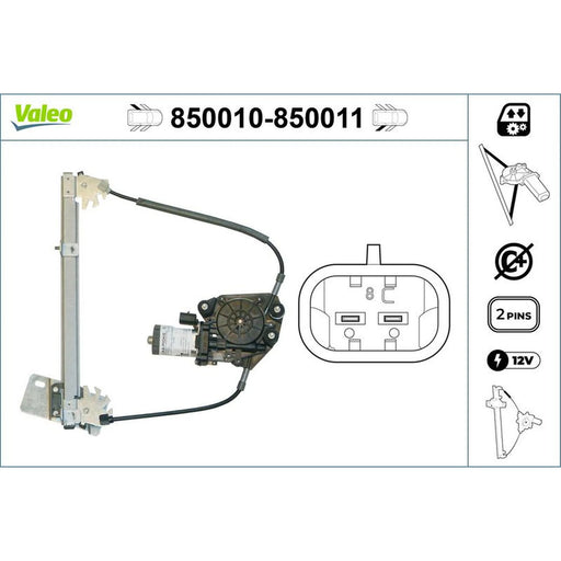Valeo Electric Window Regulator Lifter Left Rear 850010