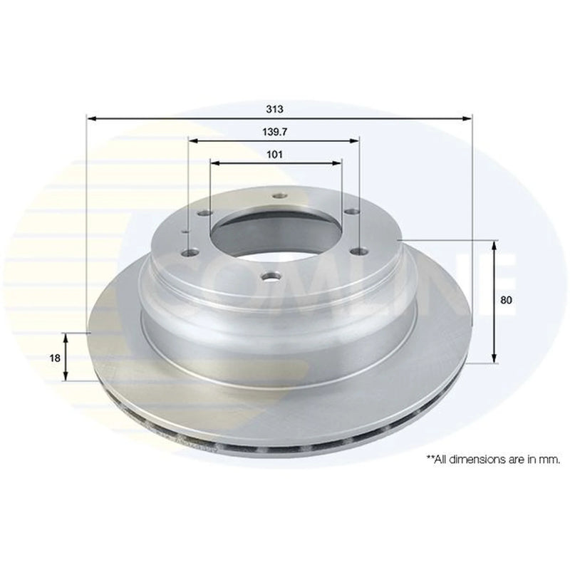 Comline 2 x Vented Rear Brake Discs ADC0708V-x2