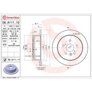 Brembo 2 x Solid Rear Brake Discs 08.A111.11-x2