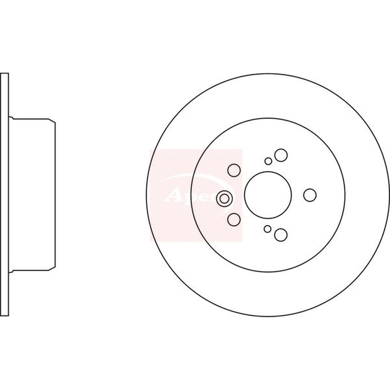Apec 2 x Solid Rear Brake Discs DSK2305-x2