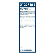Bosch Conventional Front Wiper Blade Set 500mm + 450mm — SP20/18S