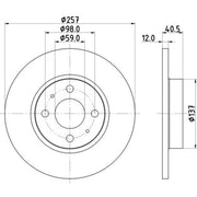 DON 2 x Solid Front Brake Discs PCD14462-x2