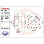 Brembo 2 x Solid Rear Brake Discs 08.C252.11-x2