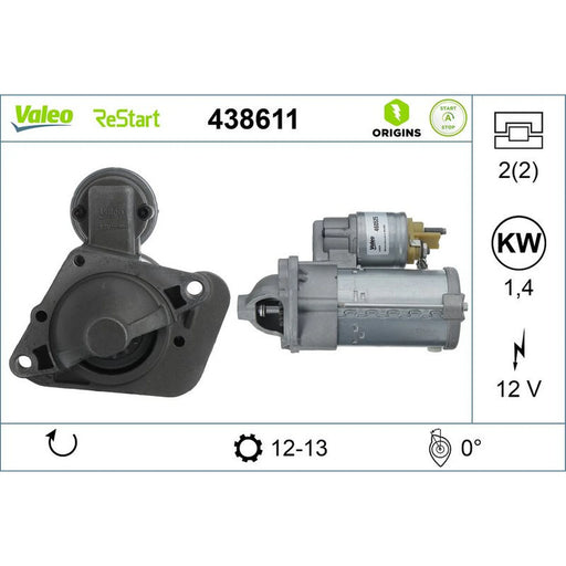 Valeo Starter Motor 12V 1.4kW 13 Teeth 438611
