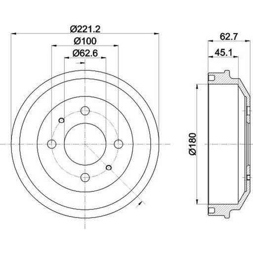 Mintex Brake Drum Assembly Rear MBD377