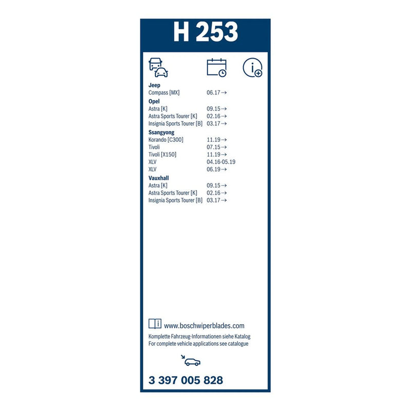 Bosch Conventional Wiper Blade 250mm — H253