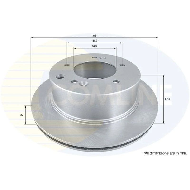 Comline 2 x Vented Rear Brake Discs ADC1088V