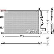 Denso Air Conditioning Condenser fits Volvo S60 I 2000-2010 2.0 2.4 2.5