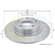 Comline 2 x Solid Rear Brake Discs ADC0474