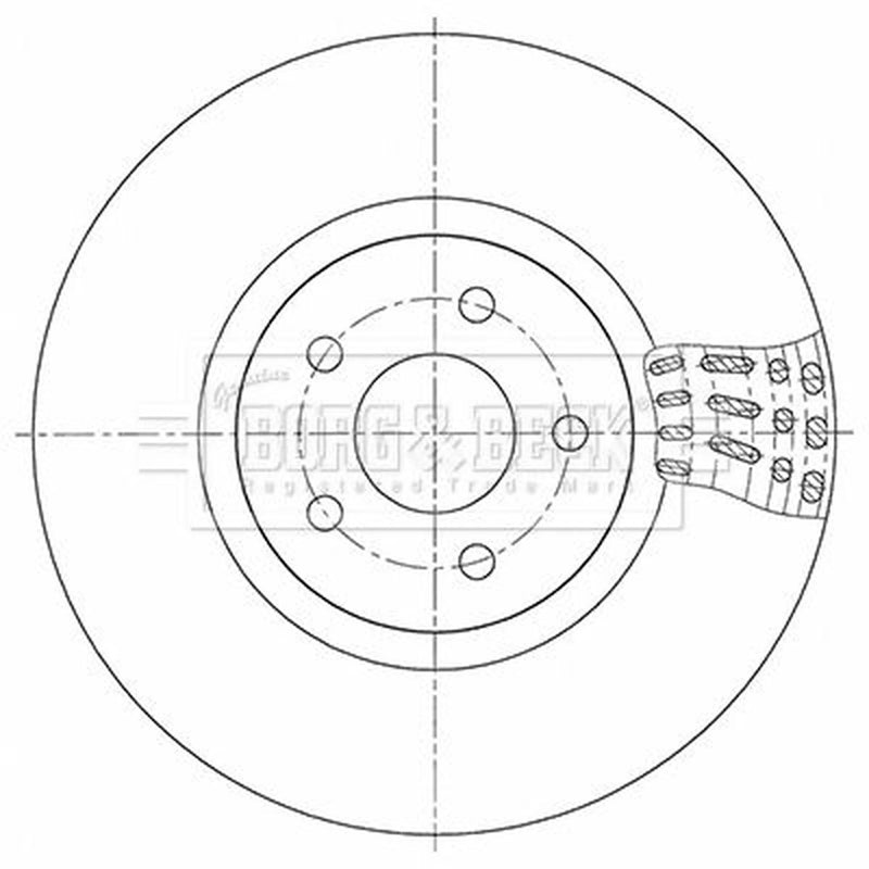Borg & Beck 2 x Vented Front Brake Discs BBD5348-x2