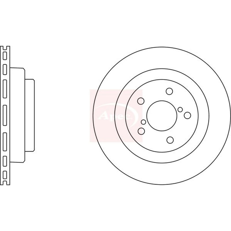 Apec 2 x Vented Rear Brake Discs DSK2456-x2