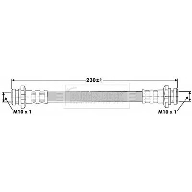 Borg & Beck Brake Hydraulic Hose Line Rear Right BBH6883