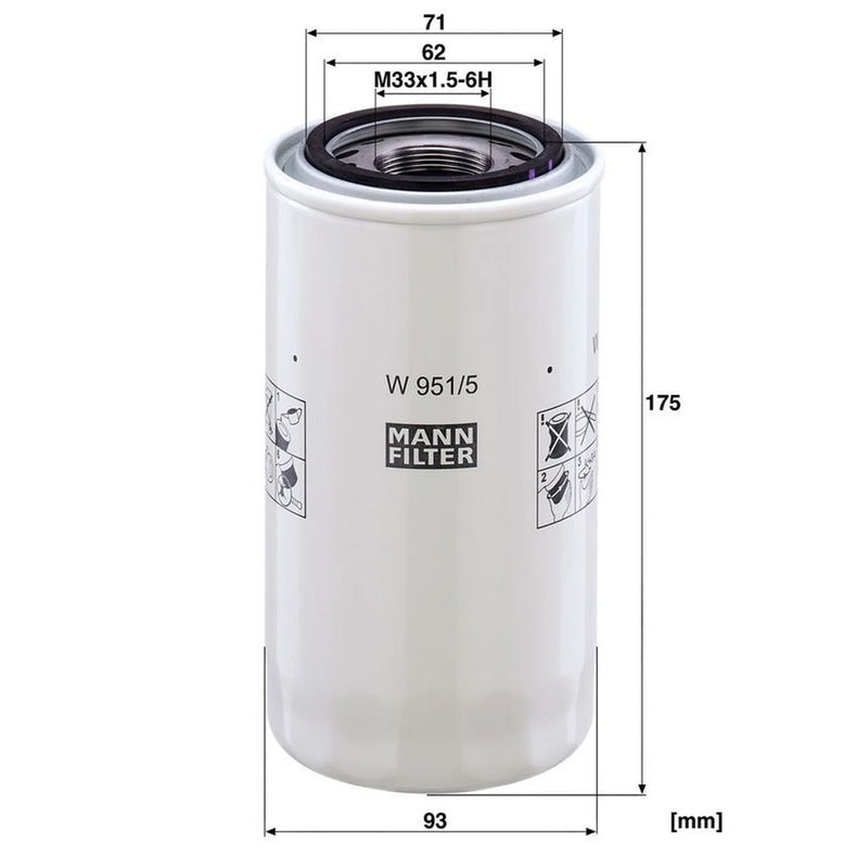 MANN-FILTER Automatic Transmission Hydraulic Filter W 951/5