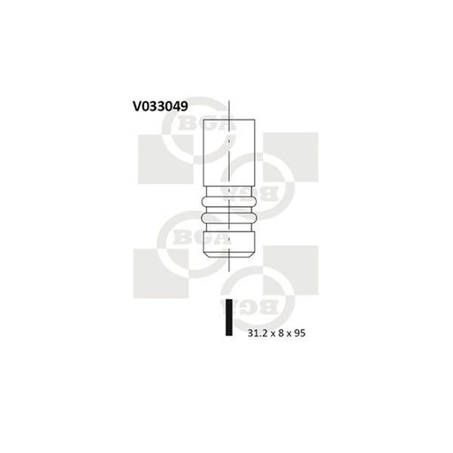 BGA Engine Exhaust Valve 31mm Head V033049
