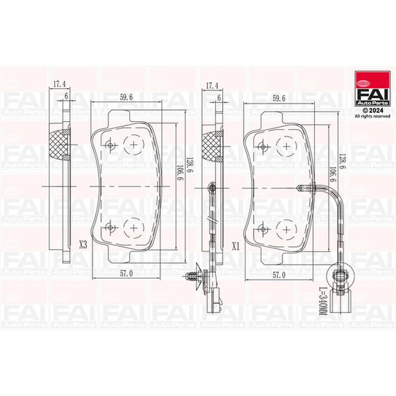 FAI Rear Brake Pad Set BP125