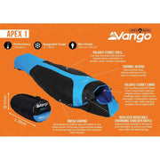 Vango Apex 1 Atom Blue Sleeping Bag - Vango - Van Life Living