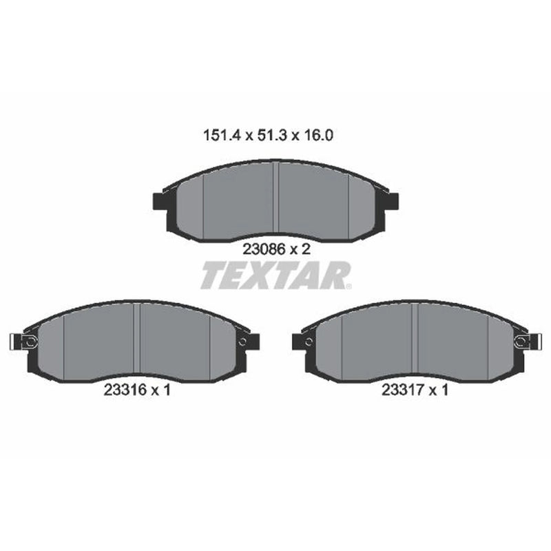 Textar Front Brake Pad Set 2308602