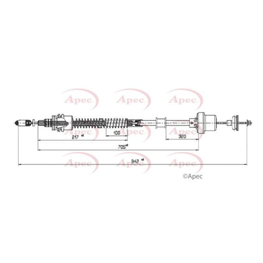 Apec Clutch Control Cable Pull CAB5023