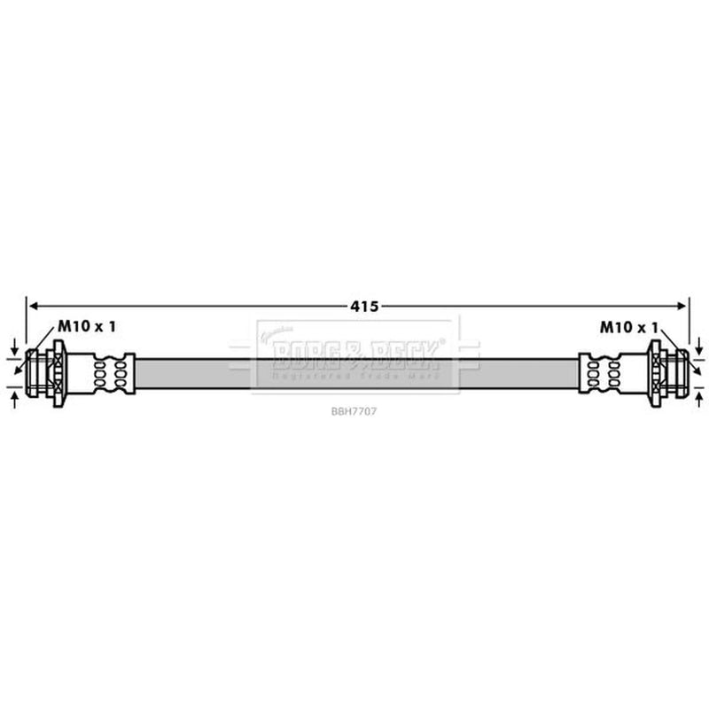 Borg & Beck Brake Hydraulic Hose Line Rear Right BBH7707