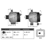 Denso Car Alternator 12V fits Citroën Berlingo Box Body/Mpv 2009-2018 1.6