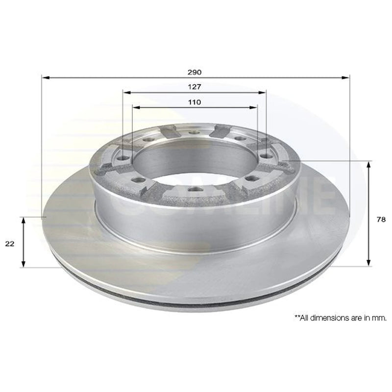 Comline 2 x Vented Rear Brake Discs ADC0287V